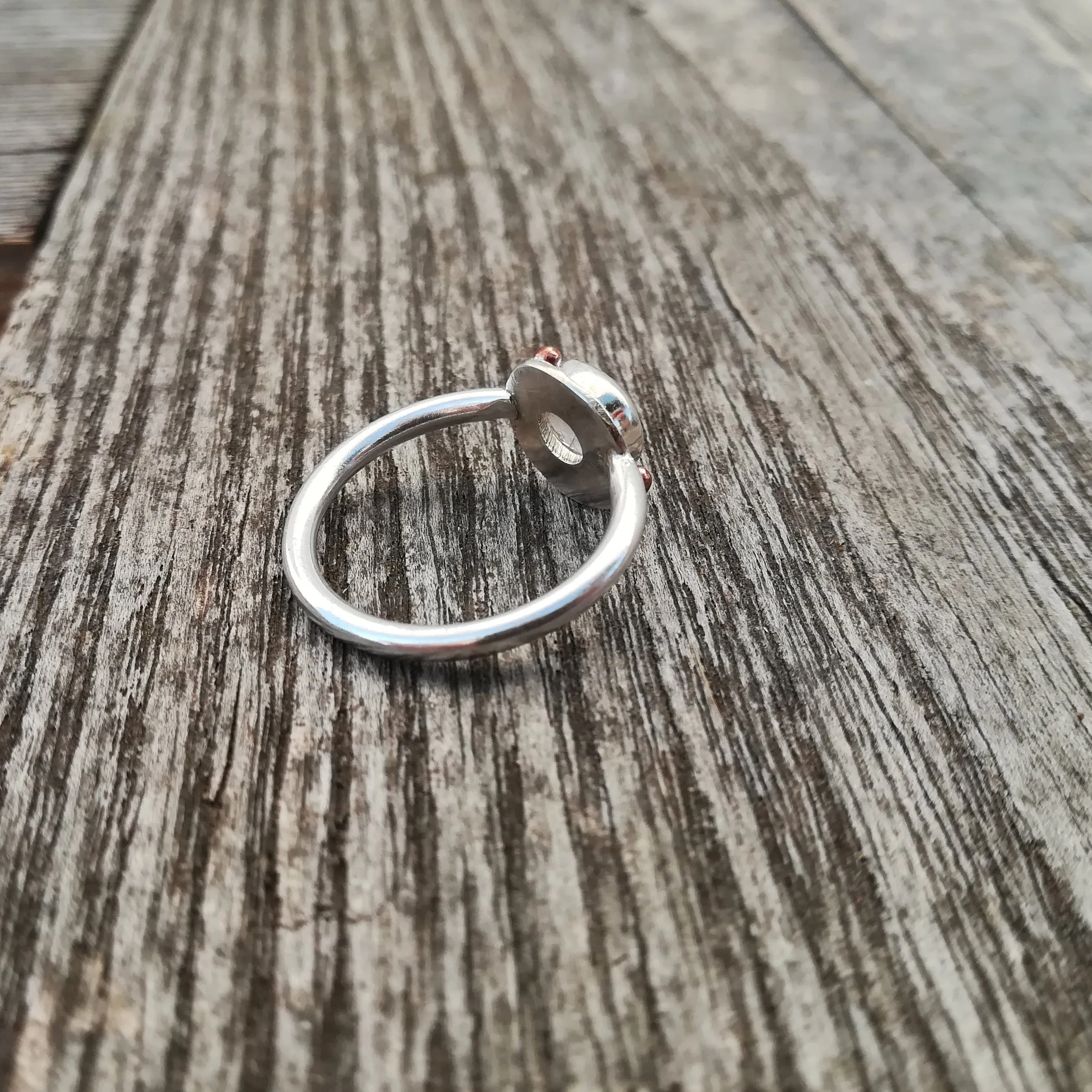 Anillo de Cuarzo Rutilado y  Plata de Ley | Hecho a Mano Talla 14