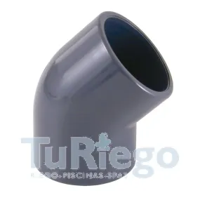 Codo de 45º de PVC para encolar